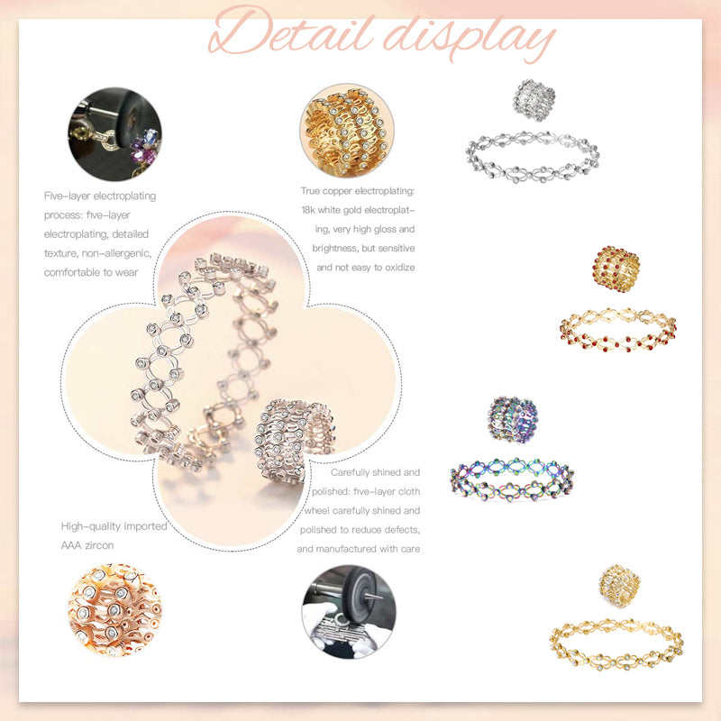 2 i 1 Justerbar magnetisk terapi transformerande armband ring