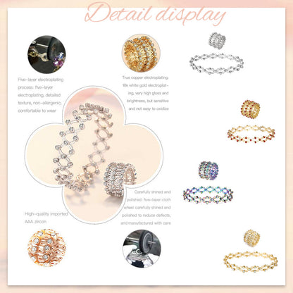 2 i 1 Justerbar magnetisk terapi transformerande armband ring