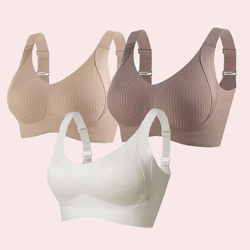🔥Spring Hot Sale 49% OFF- Ribbad Push Up Justerbar Trådlös BH för kvinnor