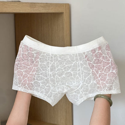 🔥 Sexig Herrboxer i Spets & Is-siden