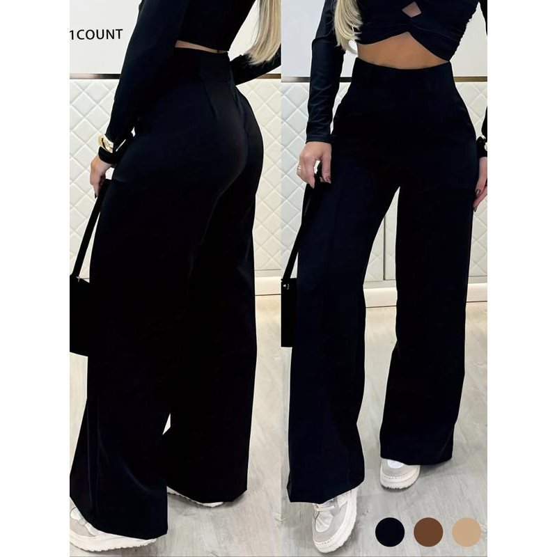 🌟👖 Snygga dambyxor med hög midja – skrynkelfria och hållbara för kontoret och vardagen 🌿✨