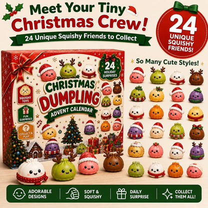 🎅 JULSPECIAL | 24 dagar med mini squishies – Söt adventskalender 2026 med dagliga dumpling-överraskningar