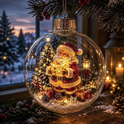 🎄Glödande juldiarama-ornament – En liten vintervärld i din handflata👼