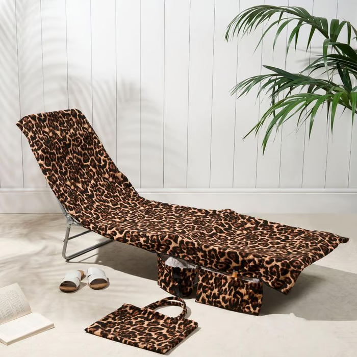 🌊Sun Lounger Handduk i väska med förvaringsfickor🌞