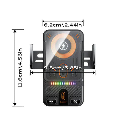 Smart 2-i-1 automatisk roterande biltelefonhållare och trådlös laddare