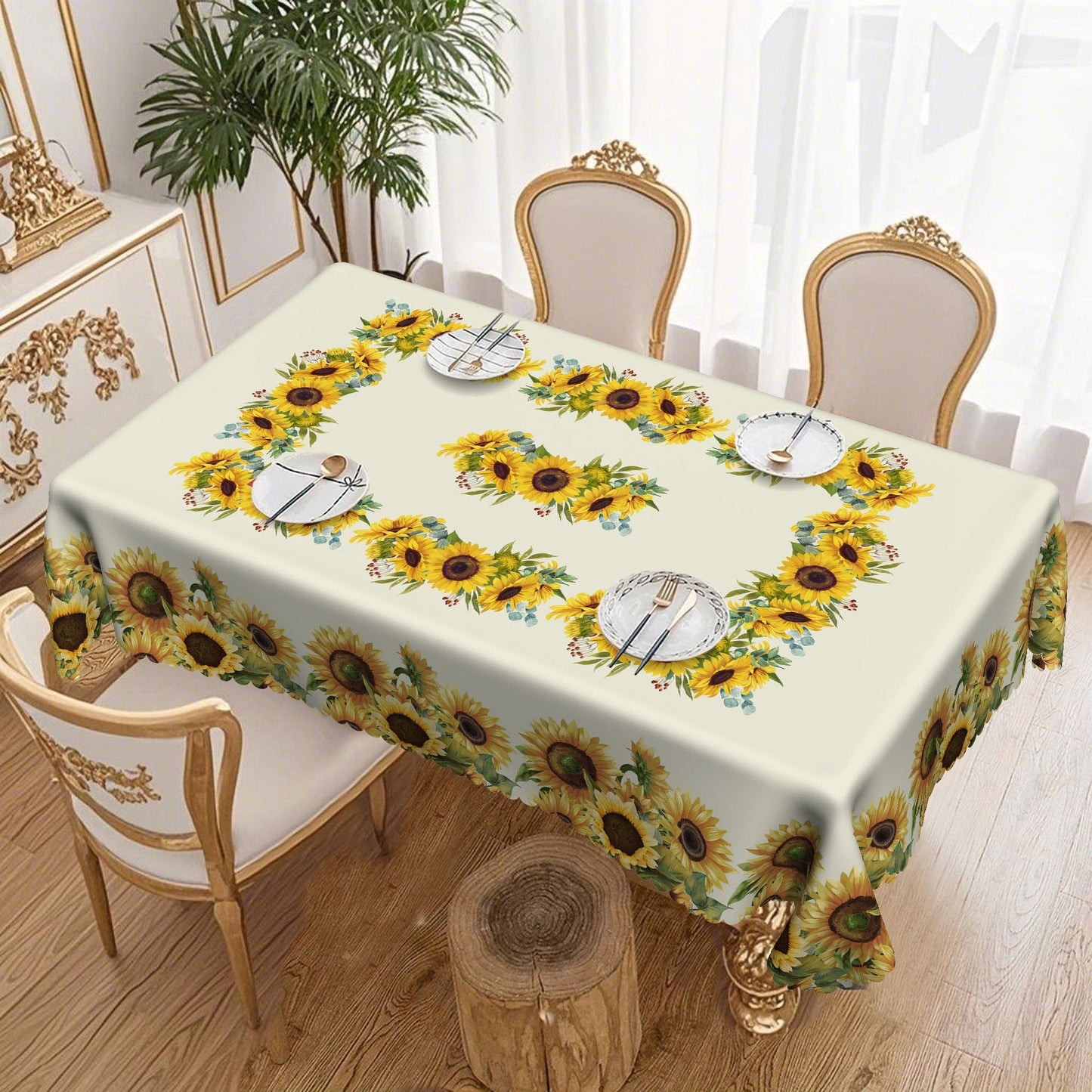 📢📢50 % rabatt – Mexikansk blommig duk med festongkant 🌸✨ Exotisk elegans och fläcktålighet!