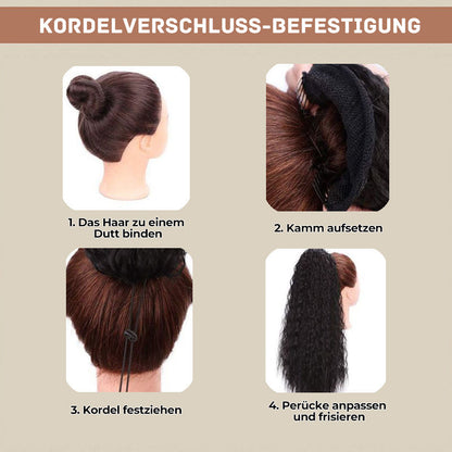 ⏳Begränsad tid 49% rabatt💥💖45 cm lockiga, vågiga och kinkiga hästsvanshårförlängningar