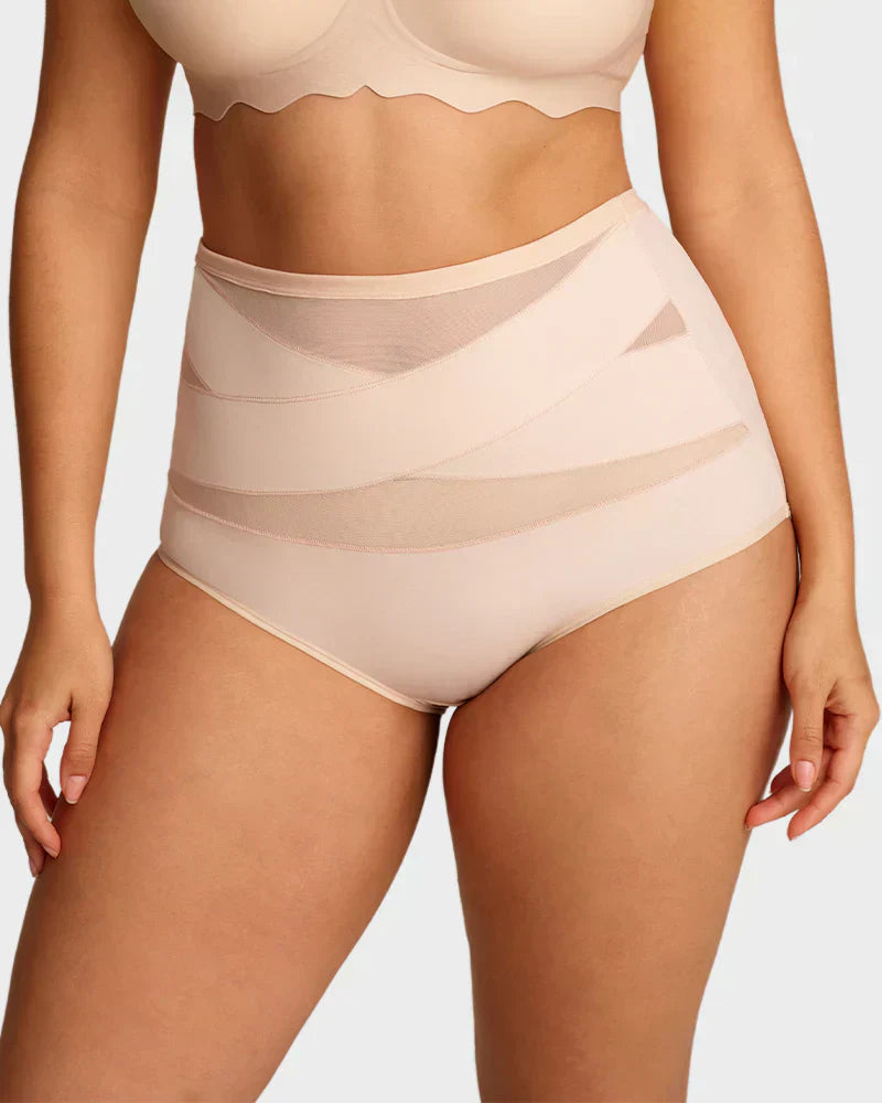 🌸Sista dagen - Köp en, få tre gratis✨ Högmidjade plus size-underkläder med korsvis magkontroll