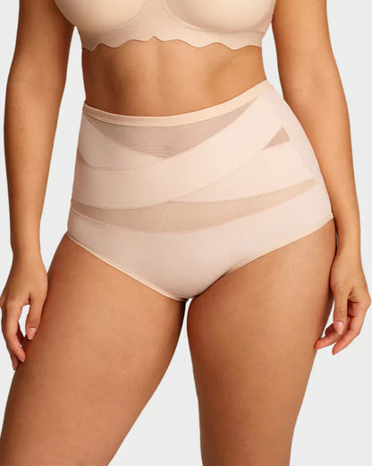 🌸Sista dagen - Köp en, få tre gratis✨ Högmidjade plus size-underkläder med korsvis magkontroll