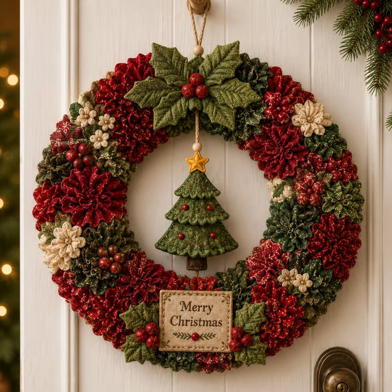 🏆Tillfälligt erbjudande: 49% RABATT🎁🎄 DIY-set för en 3D-krans av tyg