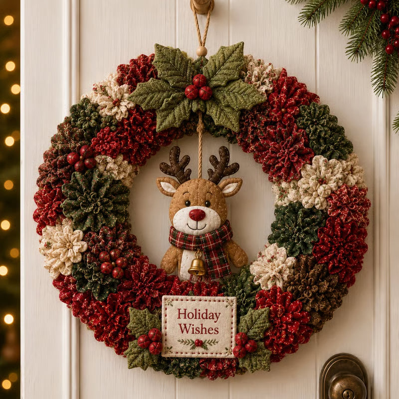 🏆Tillfälligt erbjudande: 49% RABATT🎁🎄 DIY-set för en 3D-krans av tyg