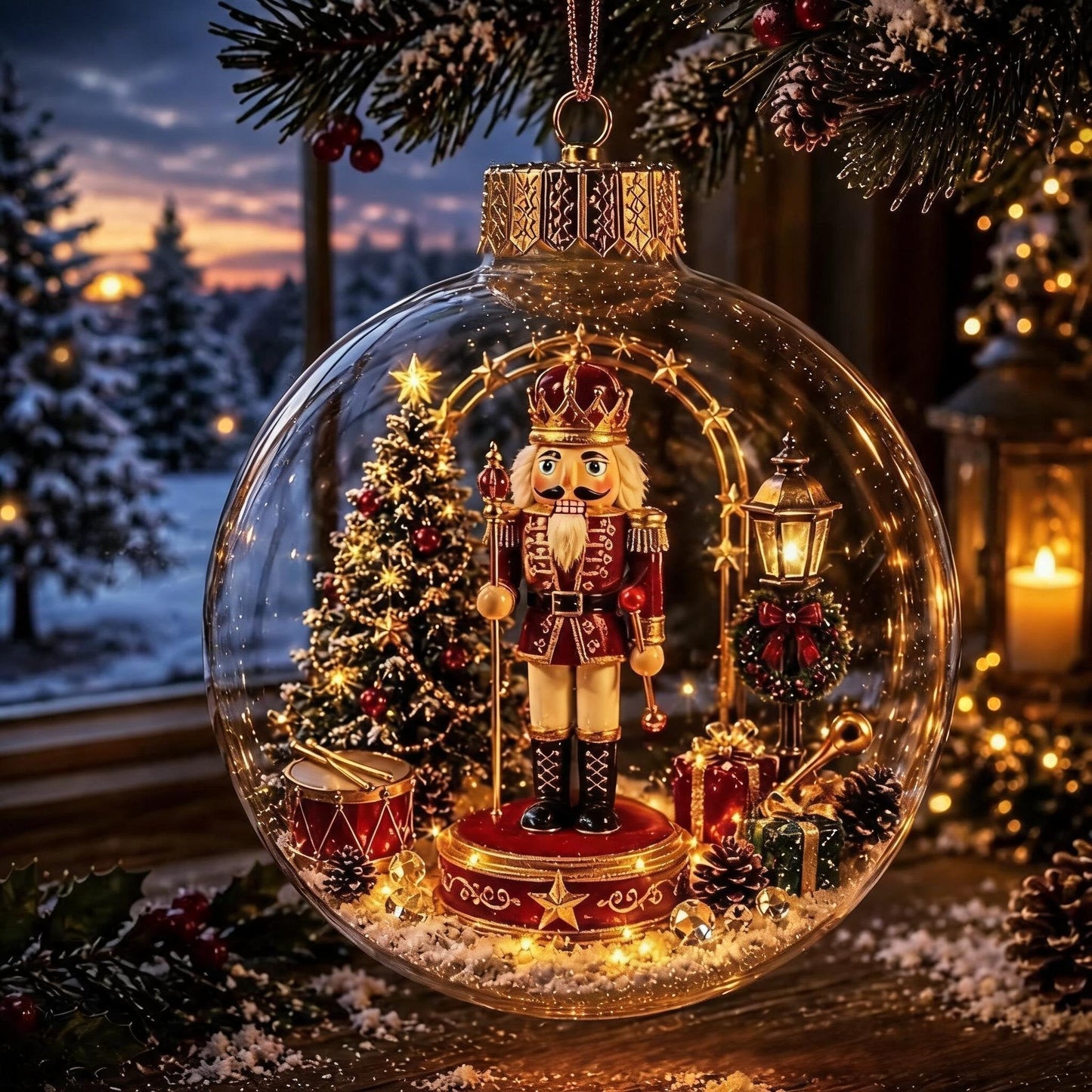 🎄Glödande juldiarama-ornament – En liten vintervärld i din handflata👼