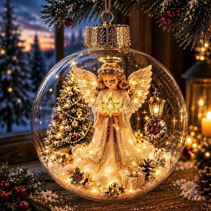 🎄Glödande juldiarama-ornament – En liten vintervärld i din handflata👼