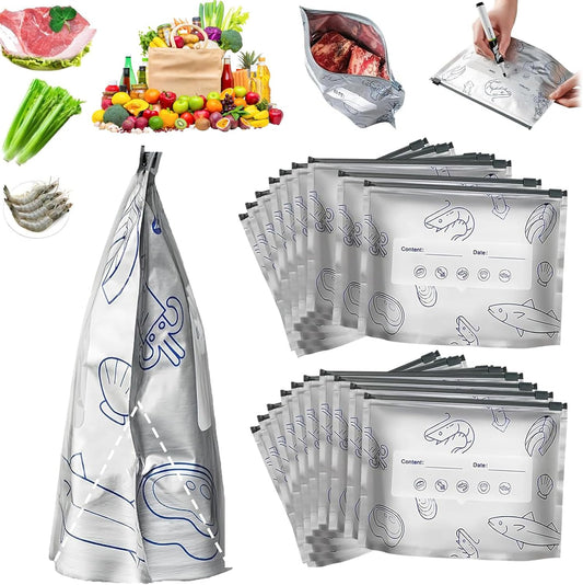 ✨ Återanvändbara, återförslutningsbara förvaringspåsar av aluminiumfolie 🌱