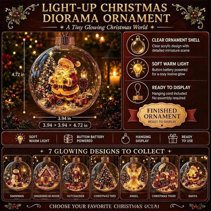 🎄Glödande juldiarama-ornament – En liten vintervärld i din handflata👼
