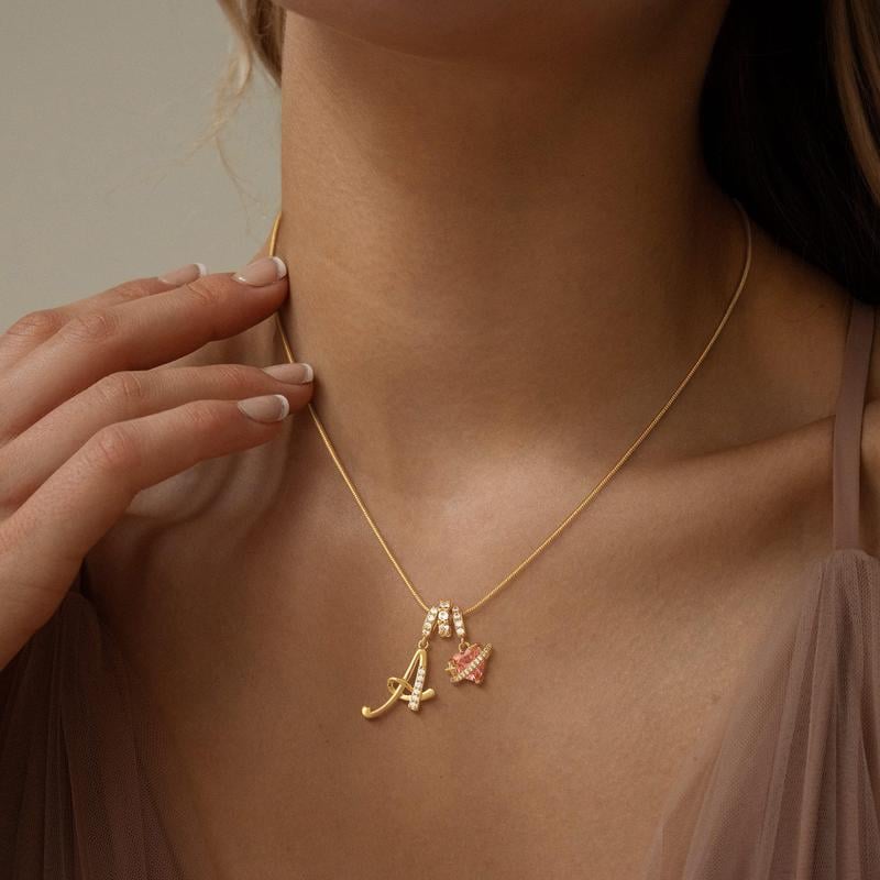 💖 SISTA DAGEN – 51 % RABATT ✨3-lagers halsband med initialer A-Z🎀 | Personligt och elegant