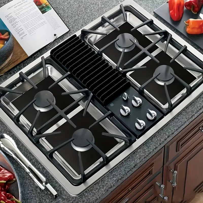 4-delade återanvändbara non-stick brännarlock för gasspis – värmebeständiga och tvättbara