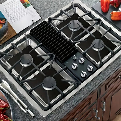 4-delade återanvändbara non-stick brännarlock för gasspis – värmebeständiga och tvättbara