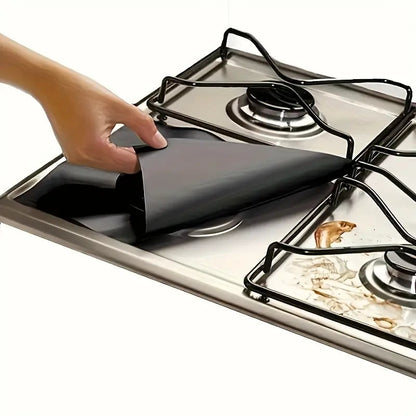 4-delade återanvändbara non-stick brännarlock för gasspis – värmebeständiga och tvättbara
