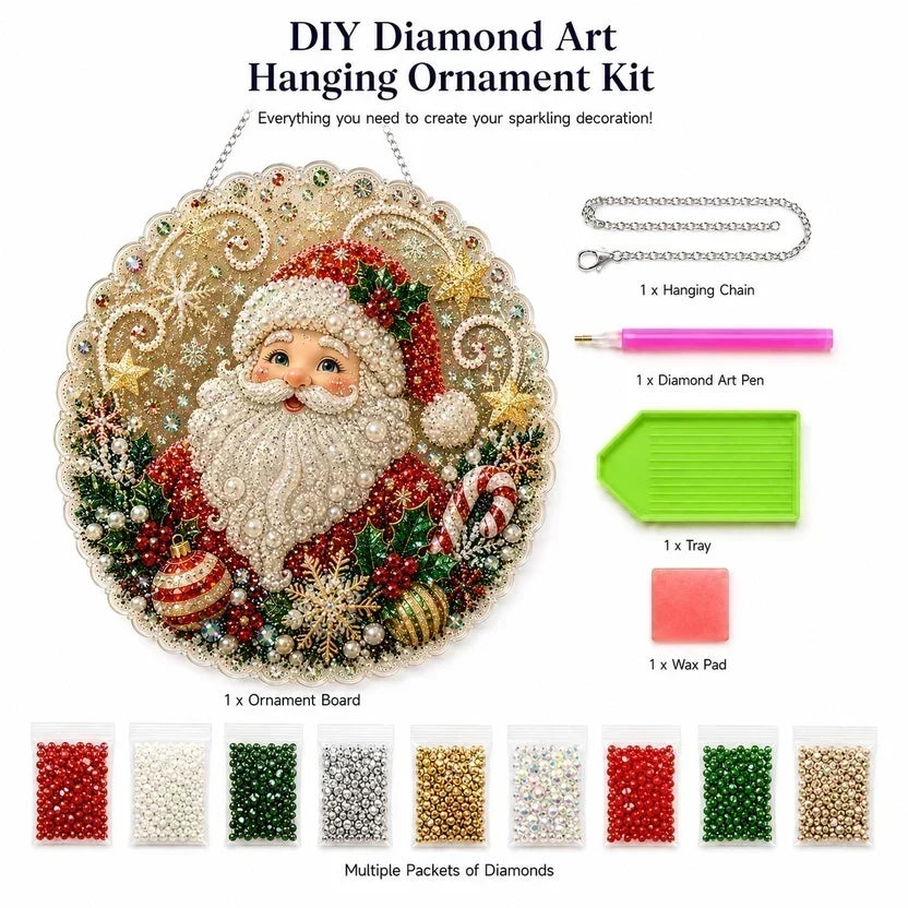 🎄Julpärlor Diamantkonst Hängande Ornament Kit | Slitstarka Pärlkulor Som Bleknar Gör-det-själv Handgjord Hängande Juldekoration 🎅💎