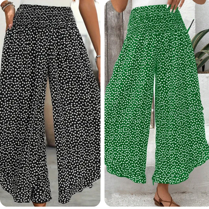 🔥 50 % rabatt idag! Flödande dambyxor med hög midja och vida ben – smalande, bekväma och eleganta