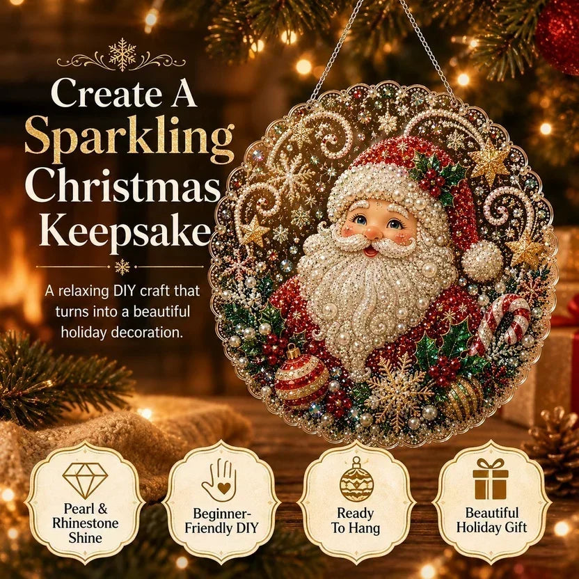 🎄Julpärlor Diamantkonst Hängande Ornament Kit | Slitstarka Pärlkulor Som Bleknar Gör-det-själv Handgjord Hängande Juldekoration 🎅💎
