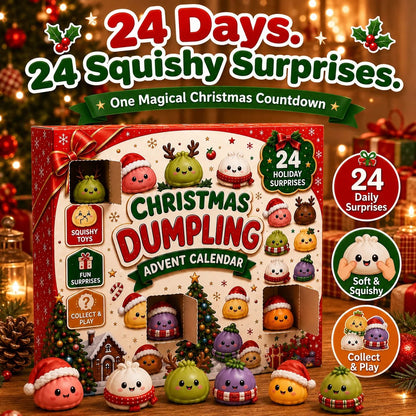 🎅 JULSPECIAL | 24 dagar av Mini Squishies – Söt 2026 adventskalender med dagliga dumplingöverraskningar
