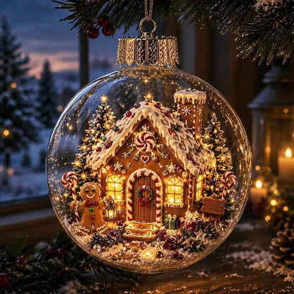 🎄Glödande juldiarama-ornament – En liten vintervärld i din handflata👼