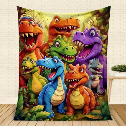 🦖🔥 50% RABATT! Dinosaurie Flanellpläd – Supersöt & Mjuk