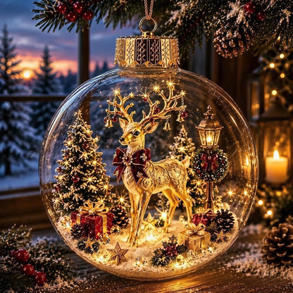 🎄Glödande juldiarama-ornament – En liten vintervärld i din handflata👼