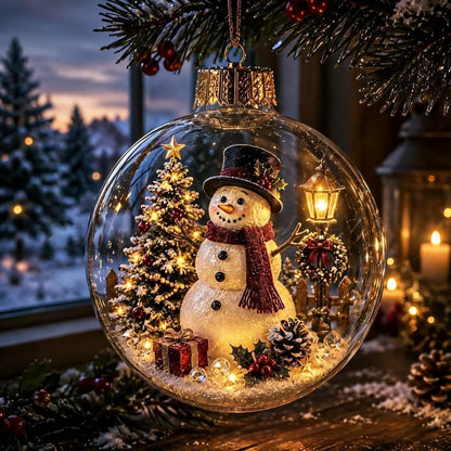 🎄Glödande juldiarama-ornament – En liten vintervärld i din handflata👼