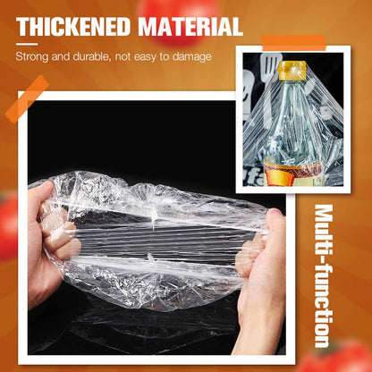 📢📢【Begränsat erbjudande – Köp 1 få 1 gratis】🔥 100 st Engångs sträckfilm för skålar och tallrikar, elastiska behållarlock, alternativ till plastfolie för matrester, frukt, grönsaker och matförvaring i köket