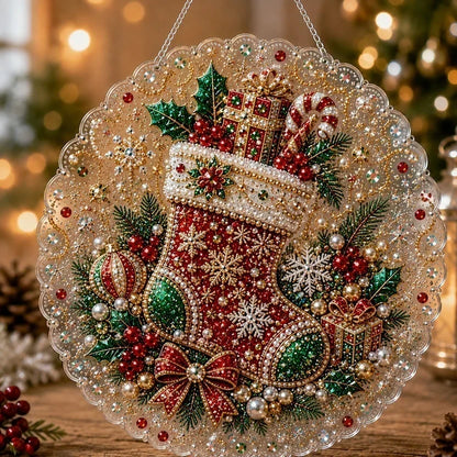 🎄Julpärlor Diamantkonst Hängande Ornament Kit | Slitstarka Pärlkulor Som Bleknar Gör-det-själv Handgjord Hängande Juldekoration 🎅💎