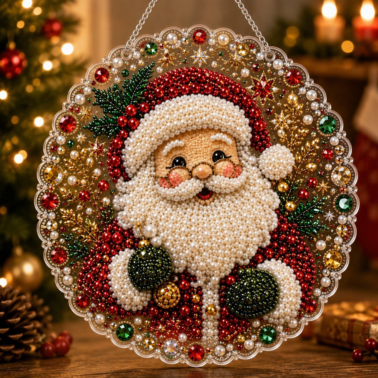 🎄Julpärlor Diamantkonst Hängande Ornament Kit | Slitstarka Pärlkulor Som Bleknar Gör-det-själv Handgjord Hängande Juldekoration 🎅💎