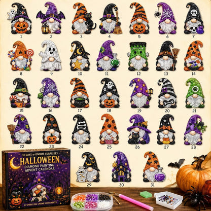 🎃✨ 31 dagars gnomöverraskningar Halloween Diamond Painting Adventskalender