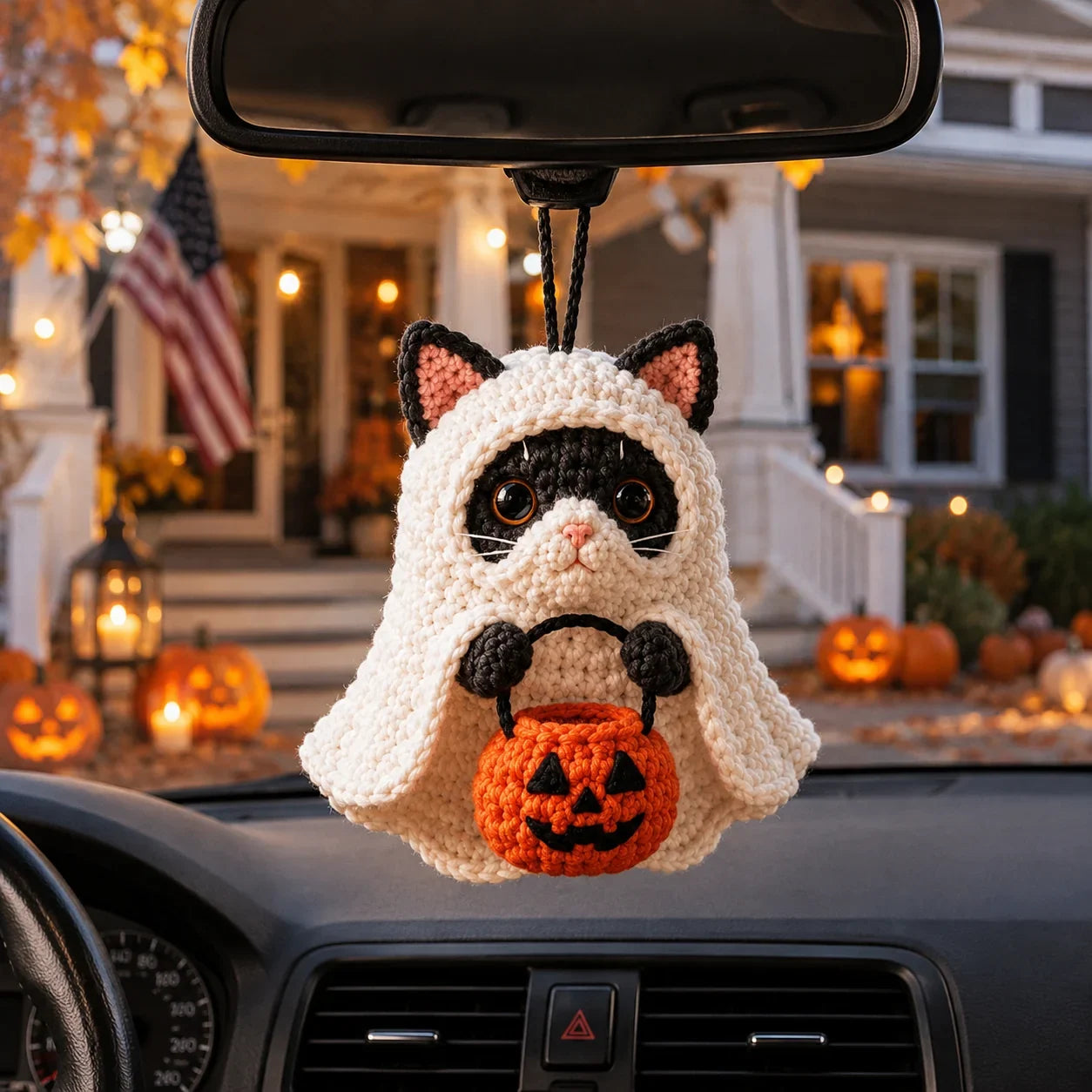 🎃 Halloween REA 50 % RABATT 👻 Handgjord virkad spökbilcharm