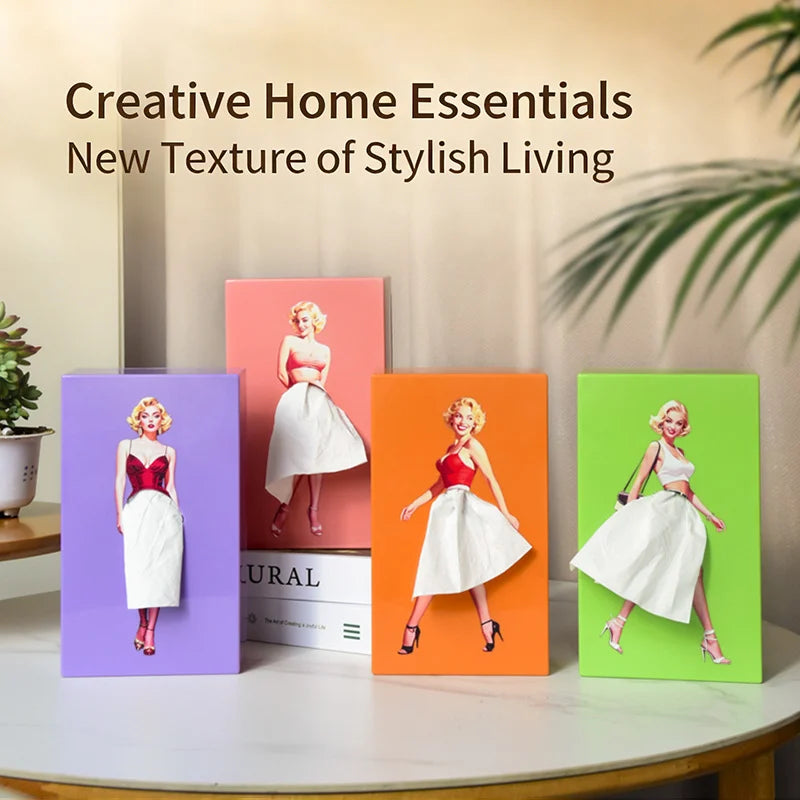 🧻 Kreativ rolig kjol lång rektangel toalettpappershållare