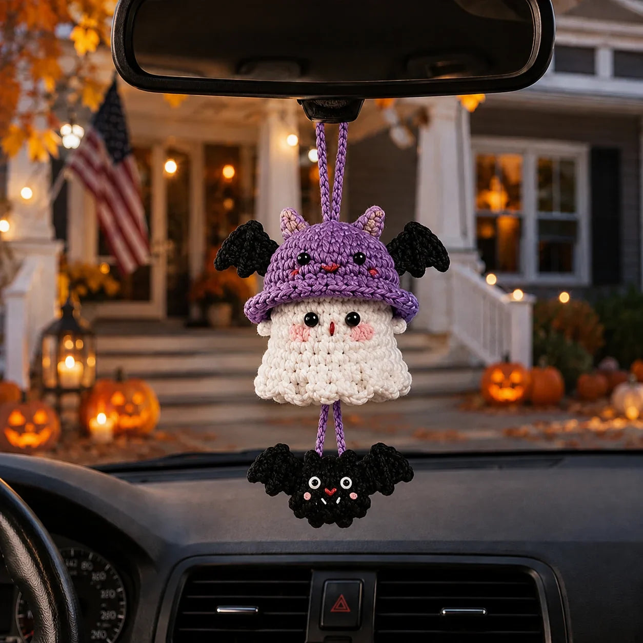 🎃 Halloween REA 50 % RABATT 👻 Handgjord virkad spökbilcharm