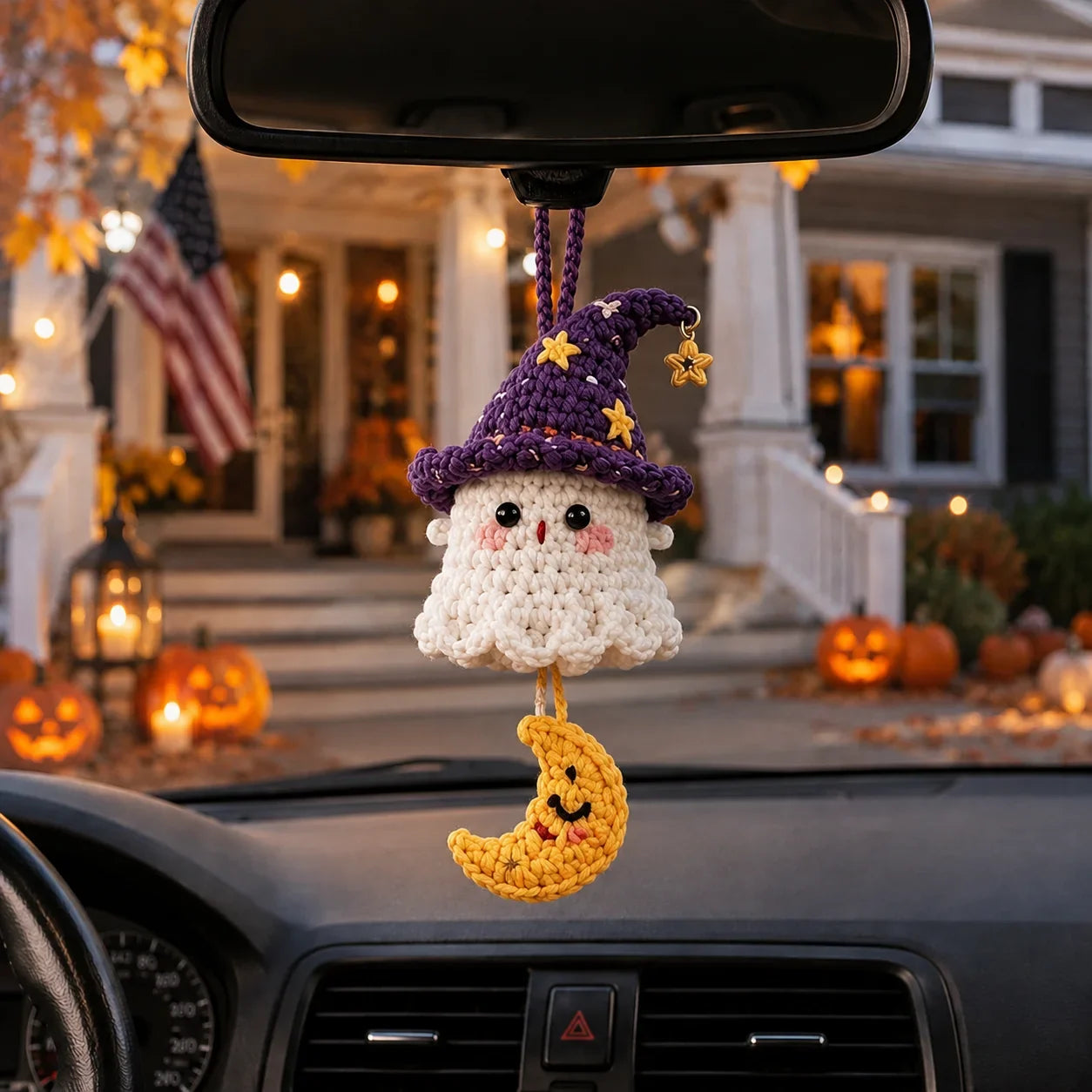 🎃 Halloween REA 50 % RABATT 👻 Handgjord virkad spökbilcharm
