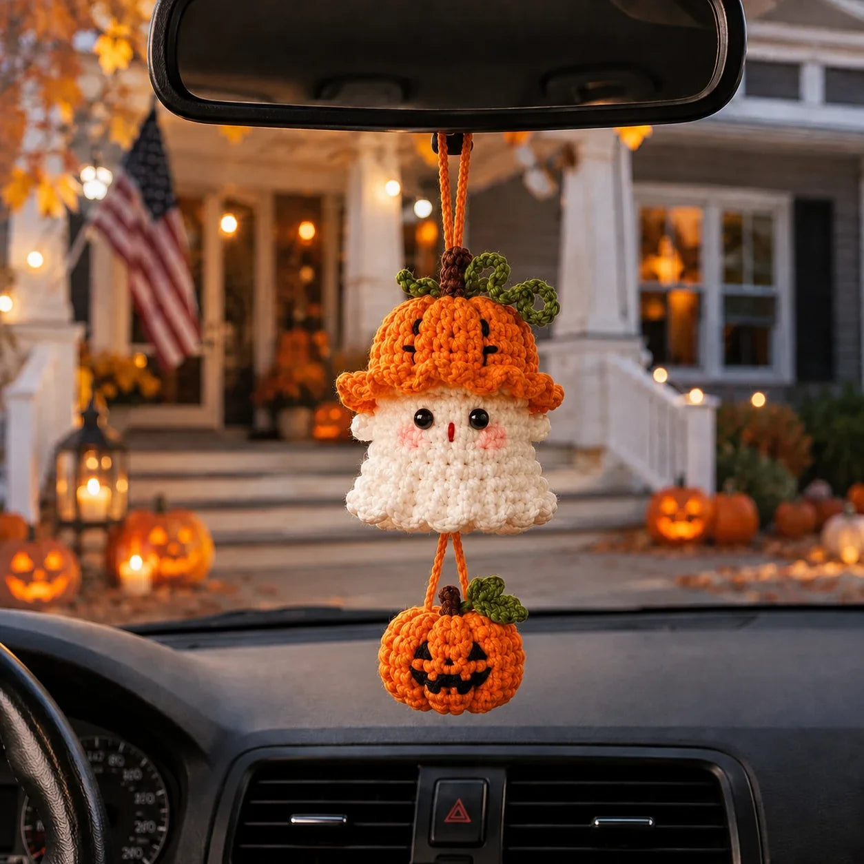 🎃 Halloween REA 50 % RABATT 👻 Handgjord virkad spökbilcharm