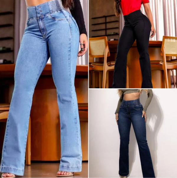 Utsvängda jeans med hög midja