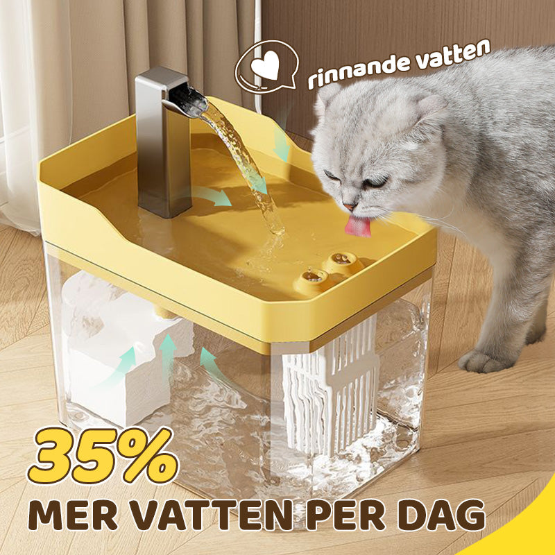 Automatisk dricksfontän för katt