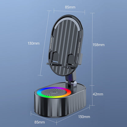 5-i-1 Trådlös induktions Bluetooth-högtalare Telefonstativ