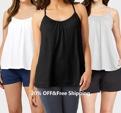 Lös Passform Tanktop med Inbyggd BH