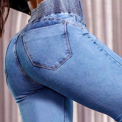 Utsvängda jeans med hög midja