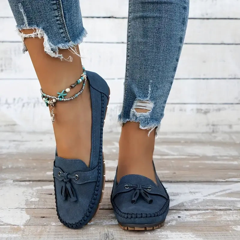 🔥Senaste dagskampanj 49% rabatt - Bekväma mjuka loafers för kvinnor i vintage stil med rosett
