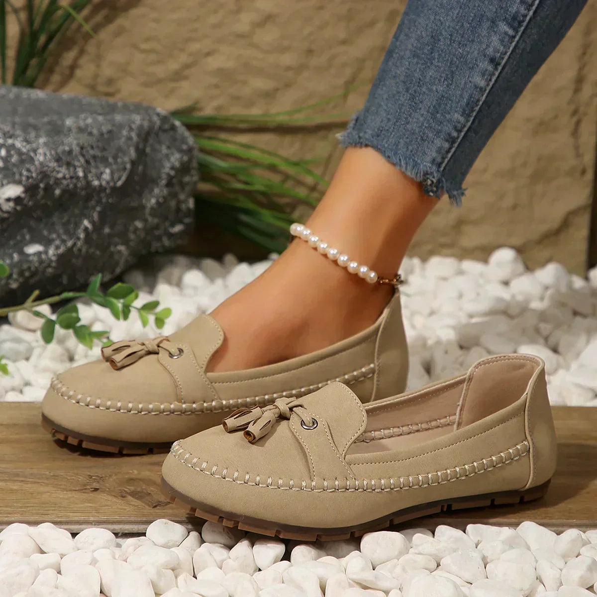 🔥Senaste dagskampanj 49% rabatt - Bekväma mjuka loafers för kvinnor i vintage stil med rosett