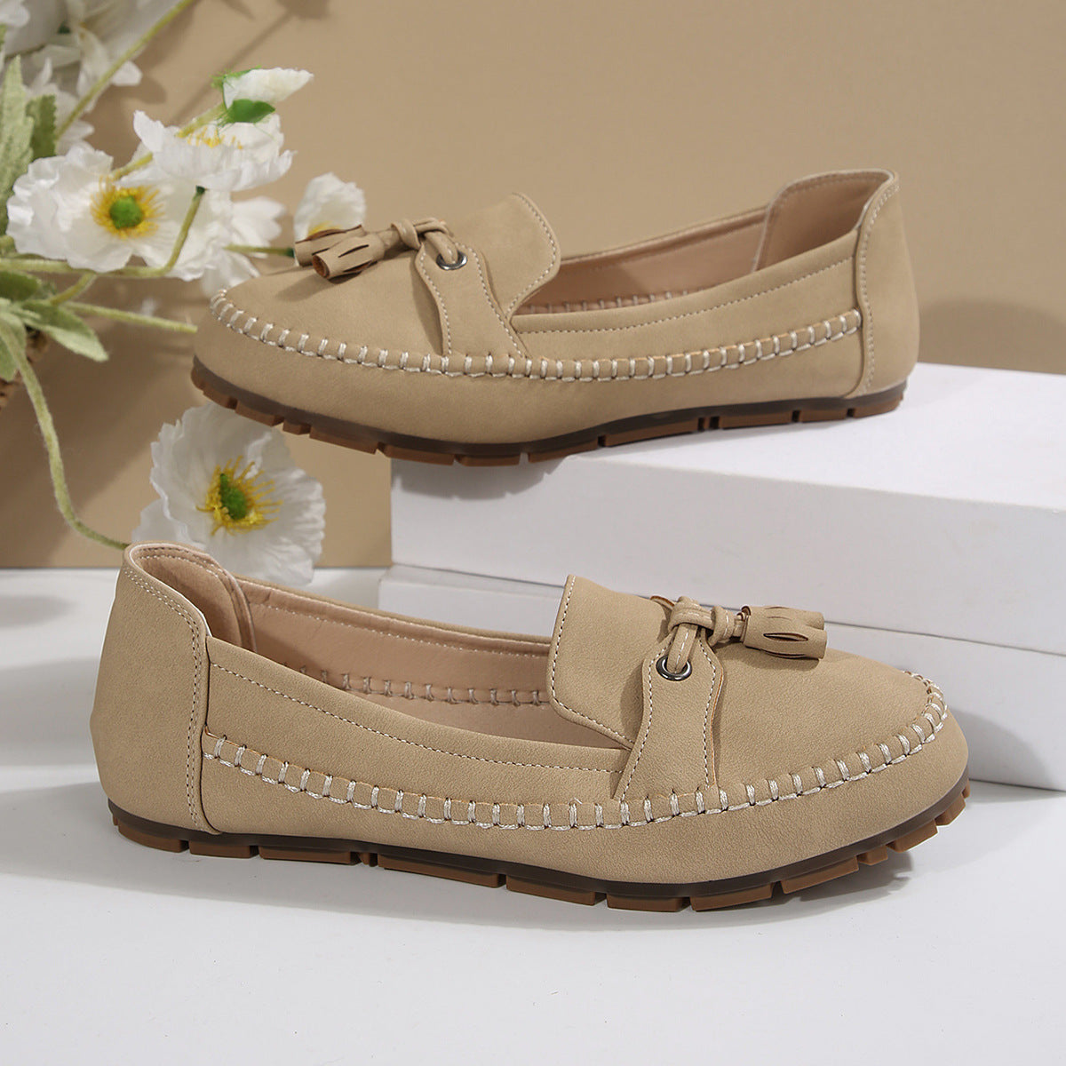 🔥Senaste dagskampanj 49% rabatt - Bekväma mjuka loafers för kvinnor i vintage stil med rosett