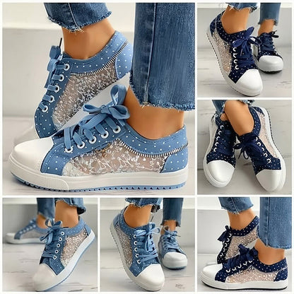 (köp 2 gratis frakt)Ladies Casual Flat Round Toe Lace Up Low Top Skor