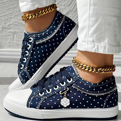 (köp 2 gratis frakt)Ladies Casual Flat Round Toe Lace Up Low Top Skor